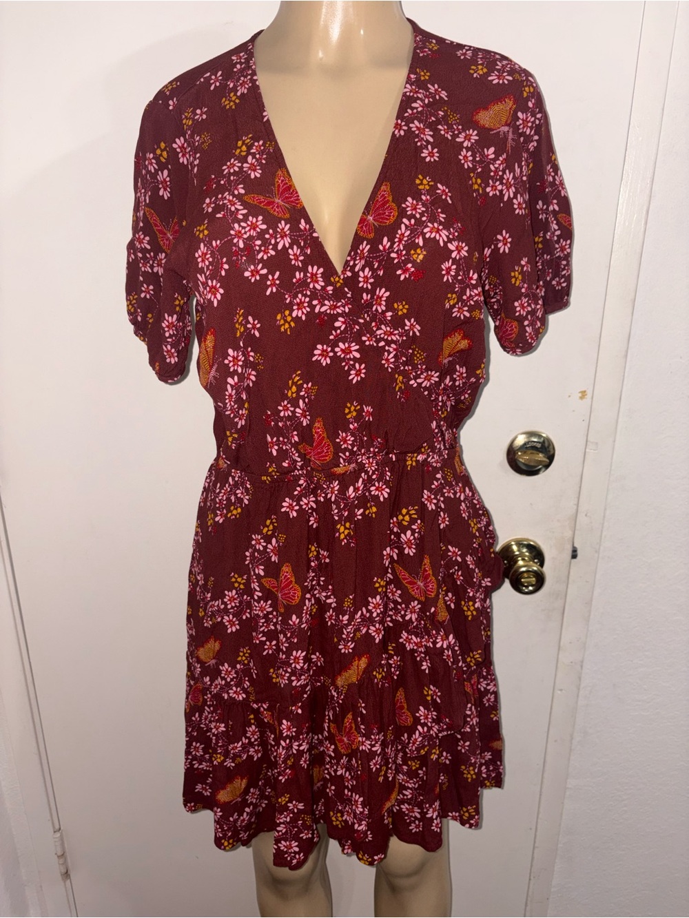 Madewell Ruffle-Wrap Dress in Windowbox Floral Size 12